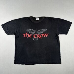 Vintage 90s The Crow Shirt Men's XL Black Short Sleeve Movie Stanley Desantis
